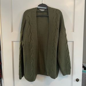 Womens Open Front Long Sleeve Chunky Knit Cardigan Sweater